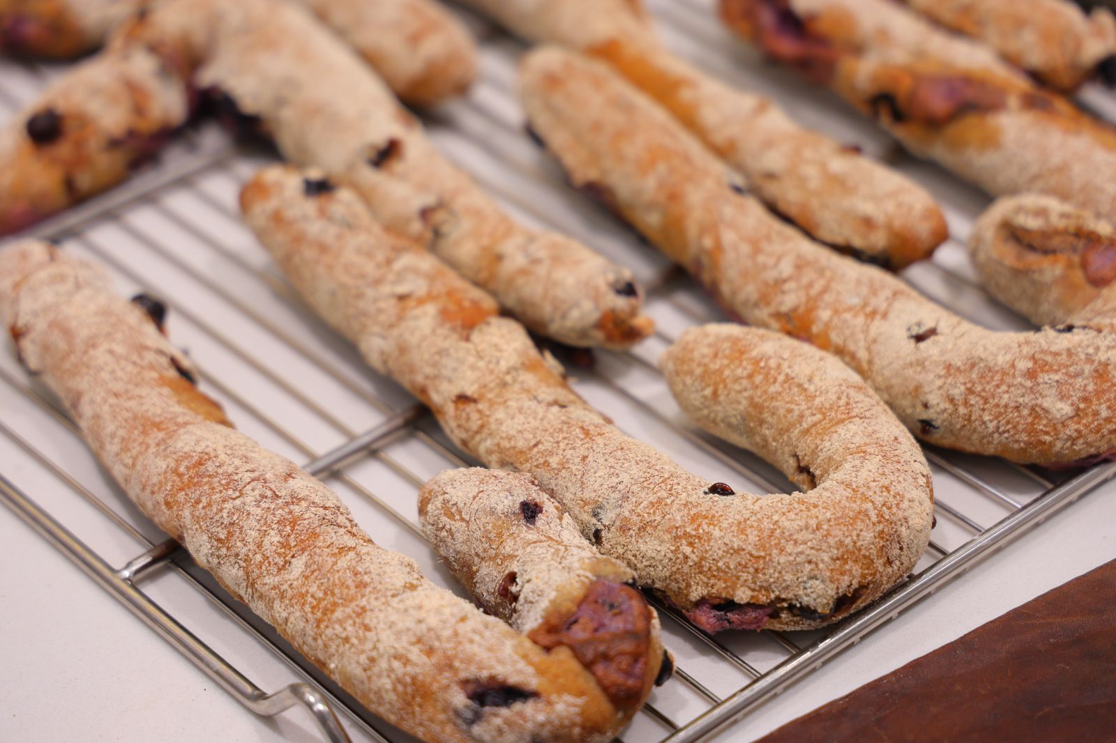 Blueberry Dark Rye Baguette Canes
