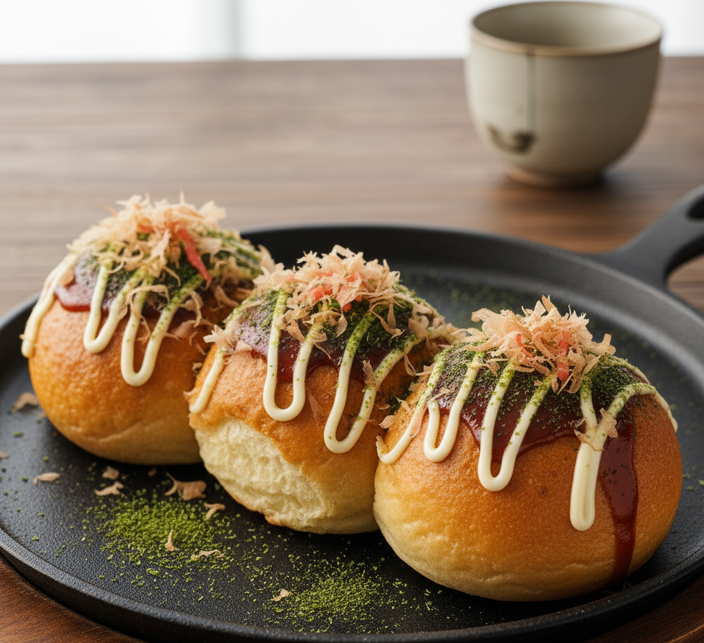 Jaga-Takoyaki Trio Bun