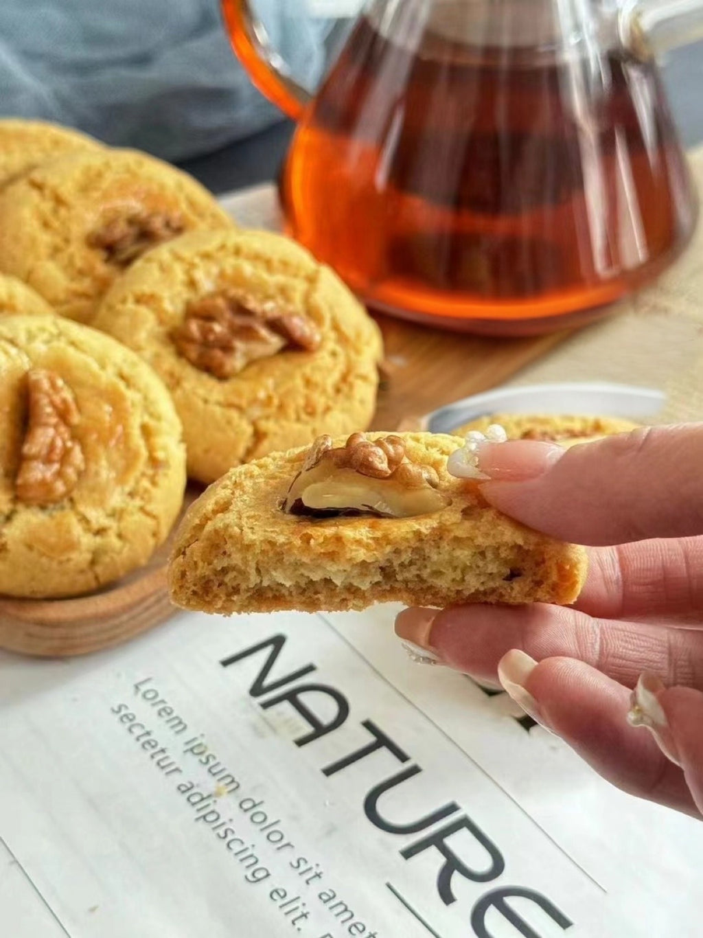 Nutty Cookies (Walnut, Almond, Sesame, Cocoa)