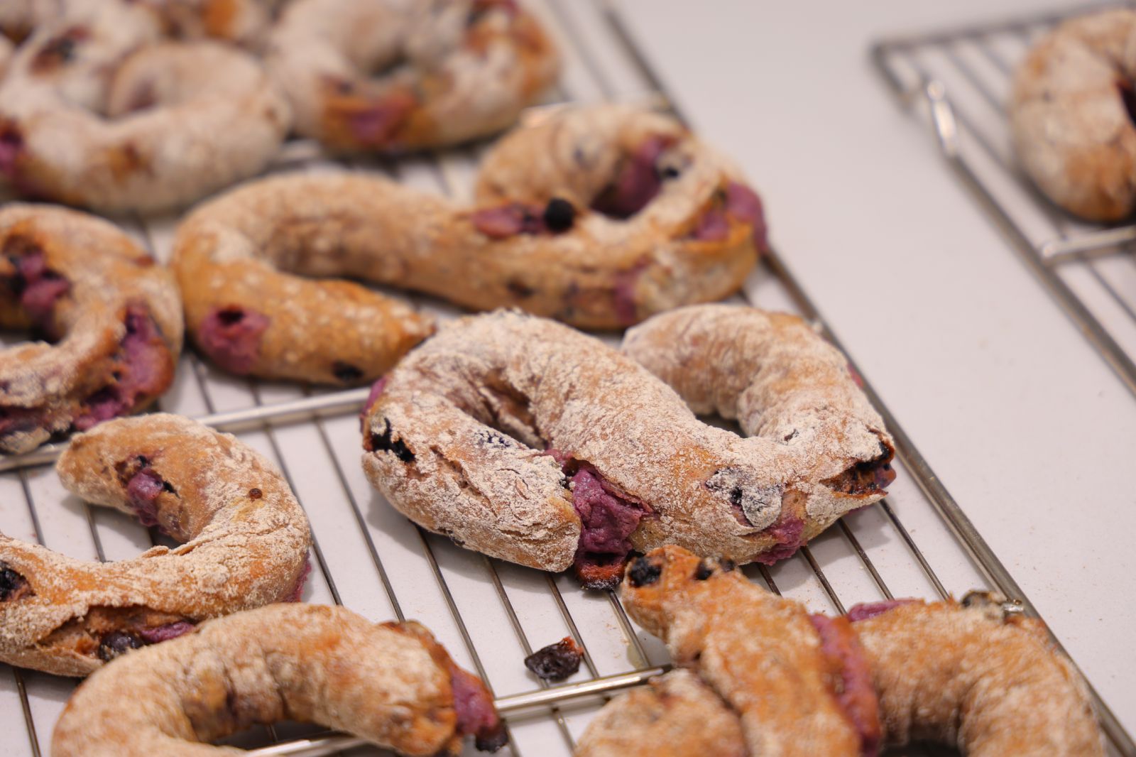 Blueberry Dark Rye Baguette Canes